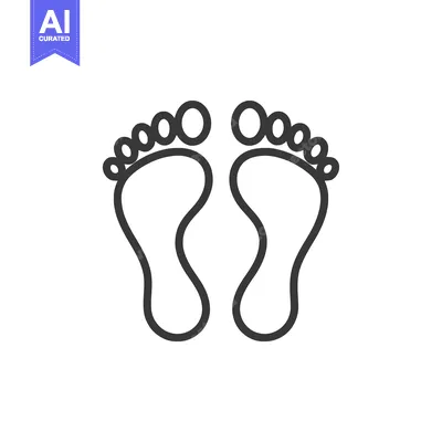 Premium design asset: Minimalist Footprint Icon: Clean, Symmetrical Design on White Backgrou
