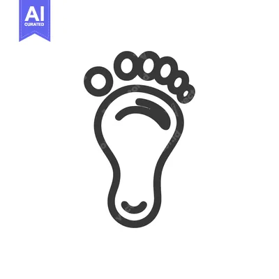 Premium design asset: Minimalist Footprint Icon: Simple, Clean Design on White Background