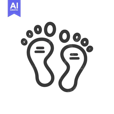 Aset desain premium: Minimalist Baby Footprints Icon: Simple, Clean Design on White Backgro