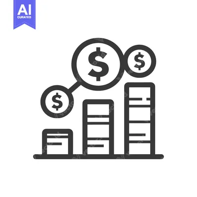 Bar Graph with Dollar Signs and Connected Circles Indicating Profit Gr