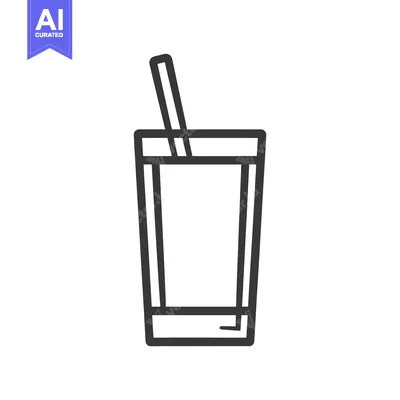 Aset desain premium: A Tall Glass Of Beverage With A Drinking Straw Sticking Out