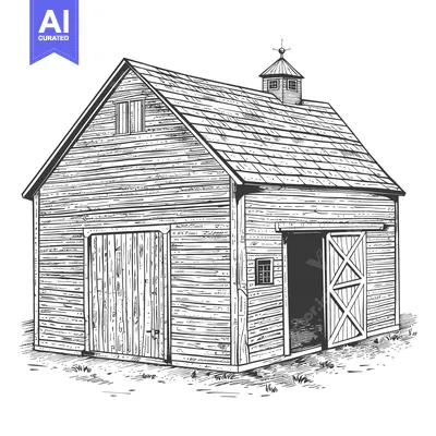 Aset premium populer: Old Wooden Barn Showing Doors and a Cupola On Top
