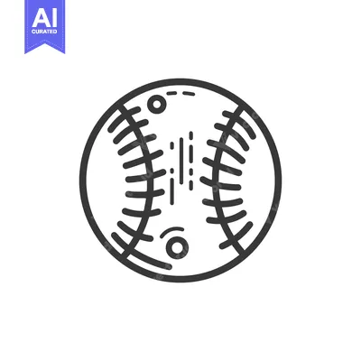 Popular premium asset: A detailed line drawing of a baseball with stitches displayed