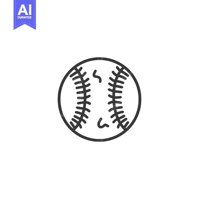 Aset premium populer: A Simple Black And White Baseball With Detailed Stitching