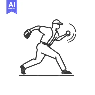Premium design asset: Baseball Pitcher Throwing a Ball with a Glove