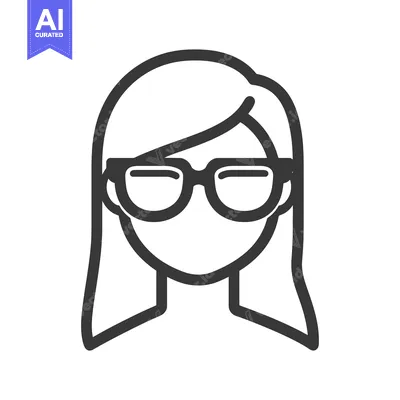 Popular premium asset: Simple vector illustration of a woman wearing eyeglasses