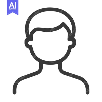 Aset premium populer: A simple outlined image of a person from the chest up