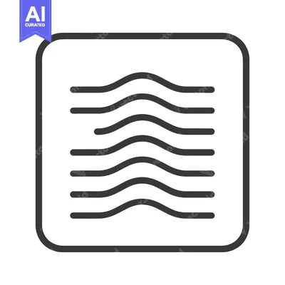 Premium design asset: The icon features undulating lines inside a rounded rectangular shape