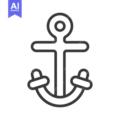 Aset premium populer: Simple illustration depicting an anchor with a curved lower portion