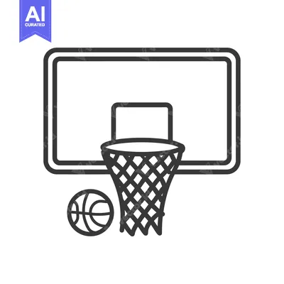 Aset desain premium: Basketball Going Through Hoop with Net