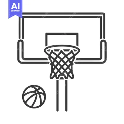 Basketball hoop with a ball and net