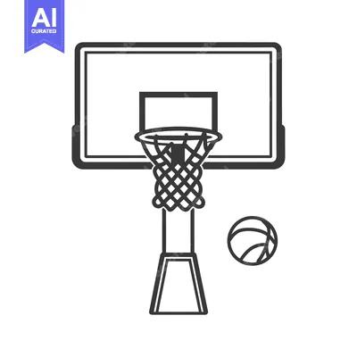 Basketball hoop with a ball and net