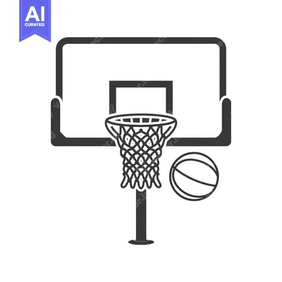 Popular premium asset: Basketball hoop with net and ball illustration