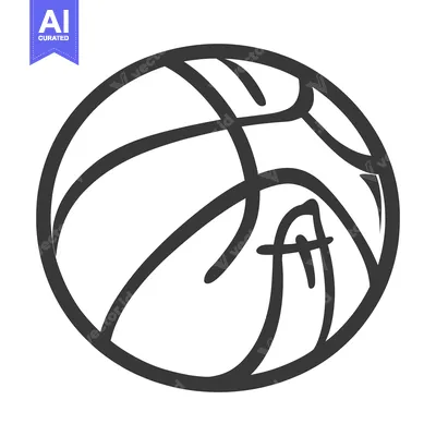 Aset premium populer: A Simple Black and White Illustration of a Basketball