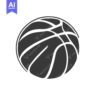 Aset premium populer: A simple graphic depiction of a basketball on a white background