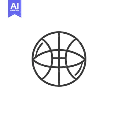 Popular premium asset: A black outlined basketball image on a plain white background