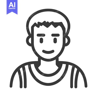 Popular premium asset: A simple graphical representation of a smiling person wearing a shirt