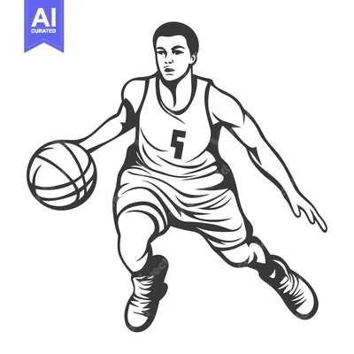 A basketball player dribbling the ball with intense focus and motion