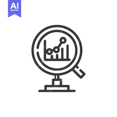 Aset premium populer: Analyzing Growth Trend with Magnifying Glass Icon