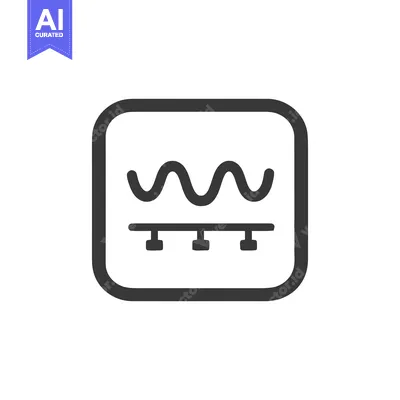 Aset premium populer: Minimalist Line Art Icon: Waveform Data Display in Rounded Square Fram