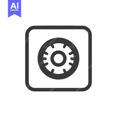 Aset premium populer: Secure Vault Icon: Minimalist Design with Rounded Square Frame