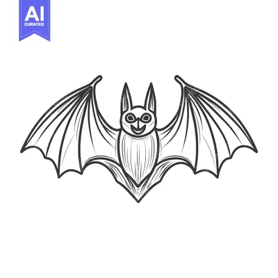 Aset desain premium: A friendly sketched depiction of a flying mammal creature