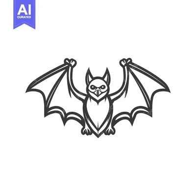 Premium design asset: Vector illustration of a stylized bat with outstretched wings and arms