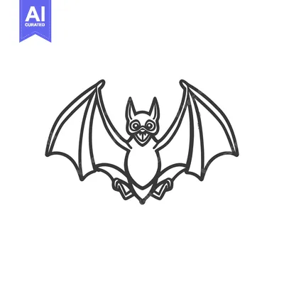 Popular premium asset: A detailed outline drawing depicts a flying bat creature in midair