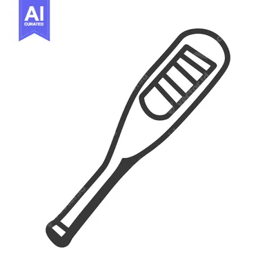 A black and white illustration of a medical thermometer