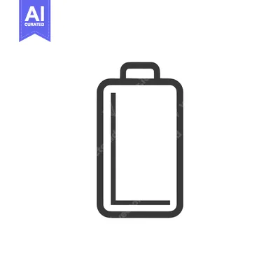 Aset premium populer: Minimalist Battery Icon: Empty Charge Indicator on White Background