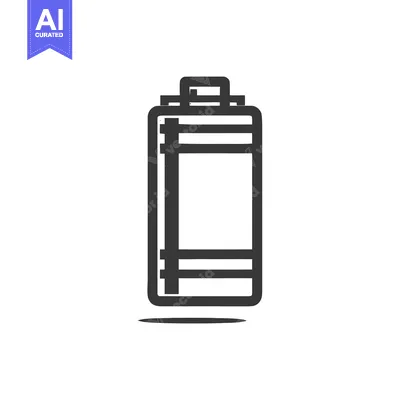 Aset premium populer: Minimalist Battery Icon with Bold Outline and Shadow Detail