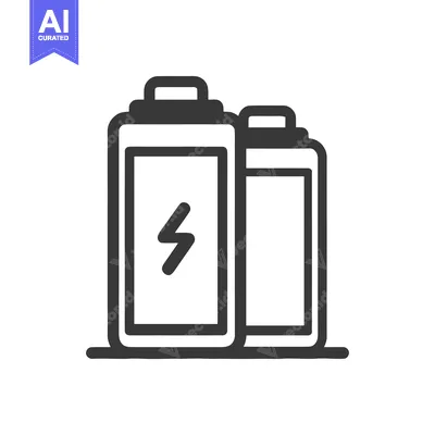 Aset desain premium: Minimalist Battery Icon Duo: Energy Symbolism in Bold Outline Design