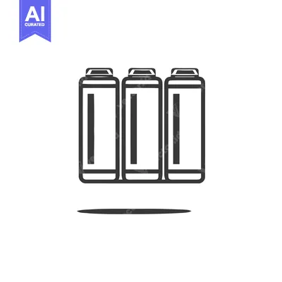 Simple Vector Illustration of Three Battery Cells