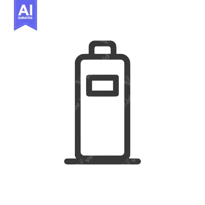 Aset desain premium: Minimalist Black Outline Icon of a Trash Can on White Background
