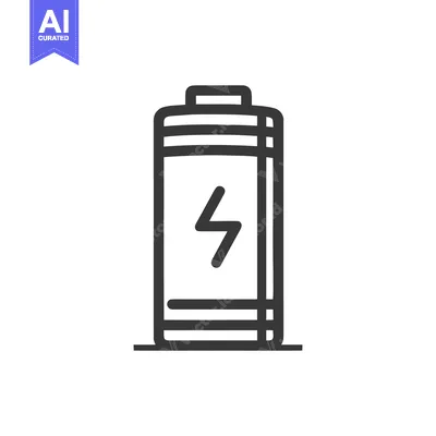Aset premium populer: Minimalist Battery Icon with Lightning Bolt Symbol on White Background