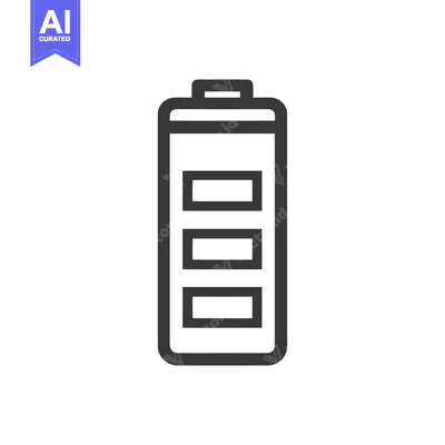 Minimalist Battery Icon with Three Levels on White Background