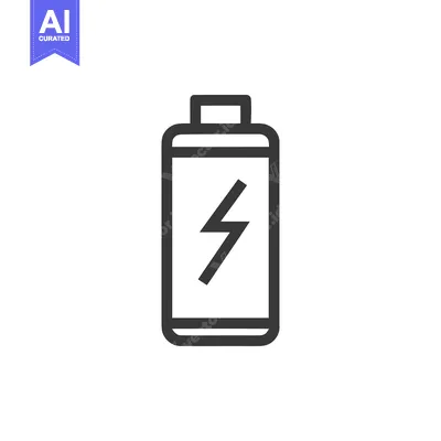 Premium design asset: Minimalist Battery Icon: Energy Power Symbol, Clean Line Art Design