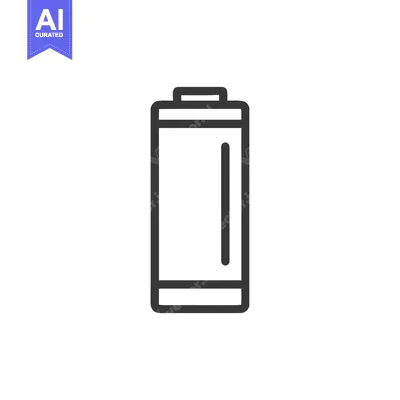 Popular premium asset: Minimalist Battery Icon: Clean Energy Symbol on White Background