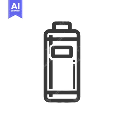 Popular premium asset: Minimalist Black Outline Icon of a Battery on White Background