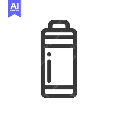 Aset premium populer: Minimalist Battery Icon: Energy Symbol in Bold Outline Style
