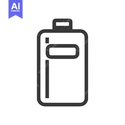 Aset desain premium: Minimalist Battery Icon: Bold Outline, Clean Design, Modern Symbolism