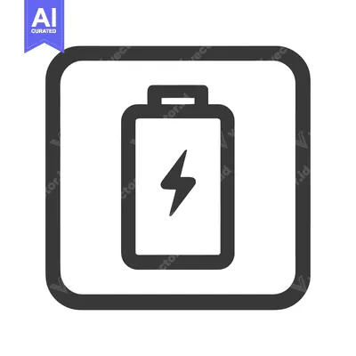 Aset premium populer: Battery Icon with Lightning Bolt in Rounded Square, Dark Gray