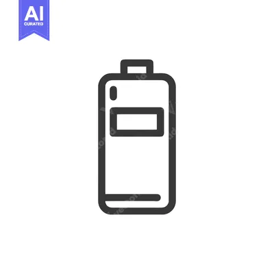 Aset desain premium: Minimalist Battery Icon: Clean, Modern Design on White Background