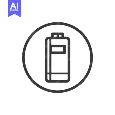 Aset premium populer: Minimalist Battery Icon in Circle, Dark Gray Outline on White Backgrou