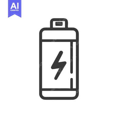 Aset premium populer: Minimalist Battery Icon with Lightning Bolt Symbol, Energy Concept