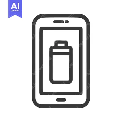 Aset desain premium: Smartphone Battery Icon: Minimalist Design, Charging Indicator, Techno