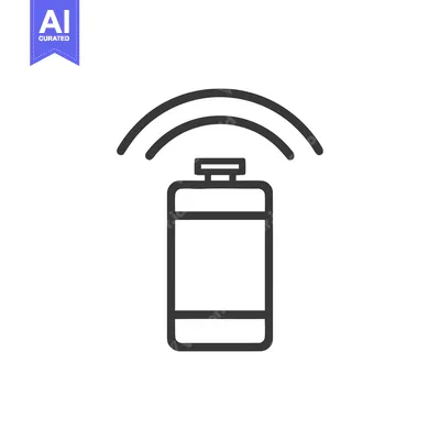 Minimalist Icon of Wireless Device with Signal Waves