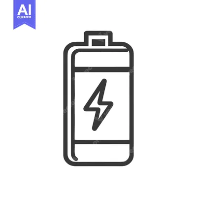 Premium design asset: Battery Icon with Lightning Bolt, Energy Symbol, Minimalist Design