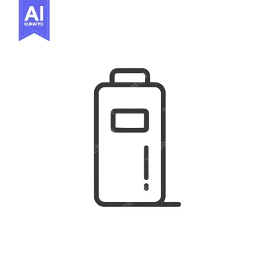 Aset premium populer: Minimalist Battery Icon with Exclamation Point, Outline Style