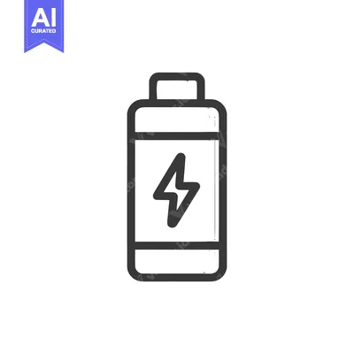 Aset premium populer: Minimalist Battery Icon with Lightning Bolt Symbol in Dark Gray